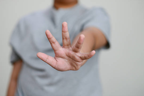 istock Child's hand no is a symbol 2208768178