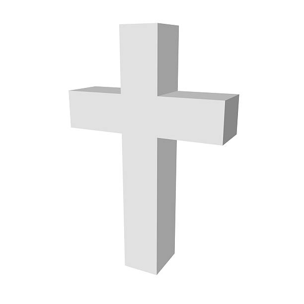 istock Solid White Christian Cross Symbol of Faith and Religion 2208781388