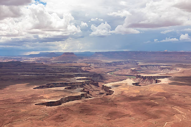 istock Canyonlands - Panoramic view on Split Mountain Canyon seen from Green River Overlook near Moab, Canyonlands National Park, Utah, USA 2208787330