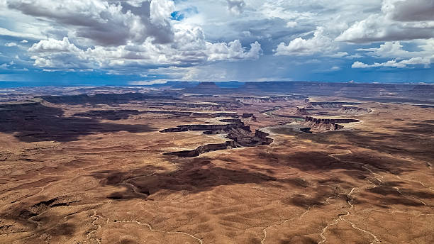 Canyonlands - Panoramic view on Split Mountain Canyon seen from Green River Overlook near Moab, Canyonlands National Park, Utah, USA