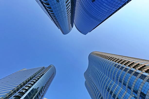 istock Abu Dhabi, Skyscrapers at Al Reem Island, bottom view. 2208790900