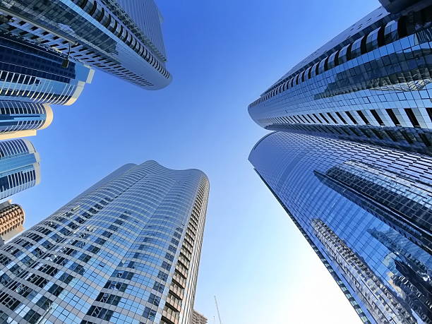 istock Abu Dhabi, Skyscrapers at Al Reem Island, bottom view. 2208790902