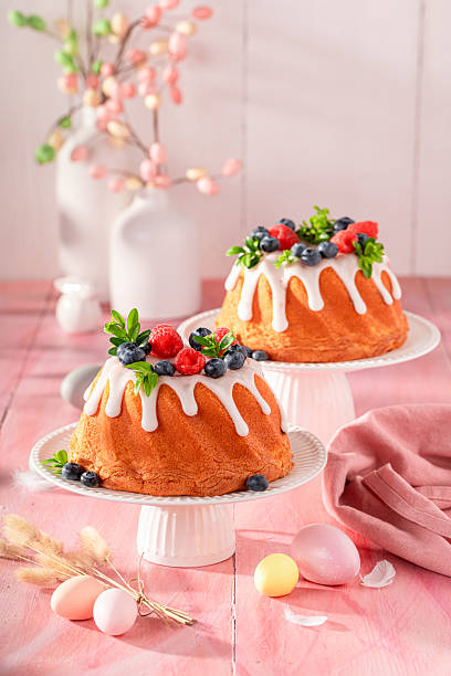 Delicious Easter ring cake known as babovka cake.