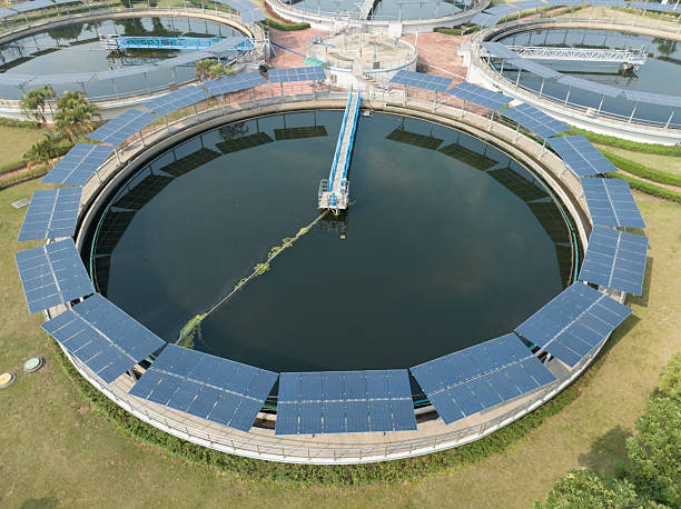 istock Wastewater treatment plant using solar energy to generate electricity 2208793988