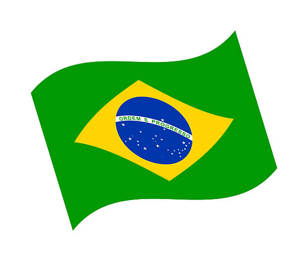 istock Waving National Flag of Brazil. Flat Icon. Vector Illustration 2208796590