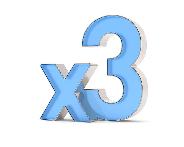 istock Blue x3 symbol on white background. Isolated 3d illustration 2208797113