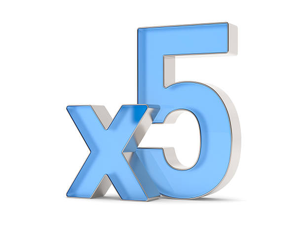 istock Blue x5 symbol on white background. Isolated 3d illustration 2208797119
