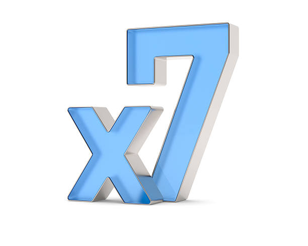 istock Blue x7 symbol on white background. Isolated 3d illustration 2208797124