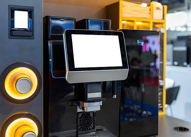 istock Modern self-service coffee machine with touch screen in vending area 2208798488