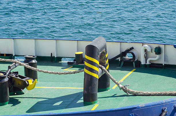 istock Towing winch on the deck of a tugboat 2208805028