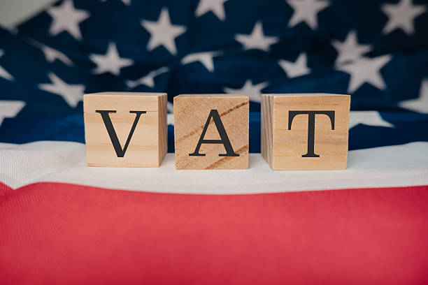 istock Wooden block with the letters VAT on it 2208805749