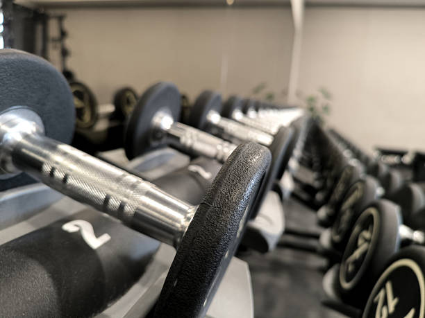 istock Row of dumbells 2208811314