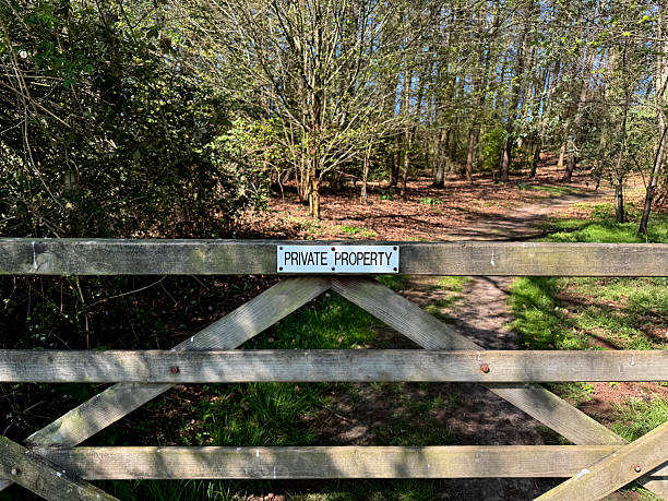 istock Private property sign on a gate 2208812067