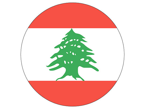 national flag of lebanon - bendera lebanon ilustrasi stok