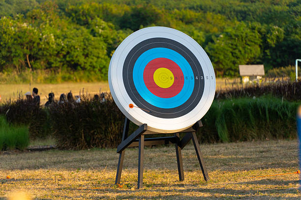 istock Colorful Archery Target in Outdoor Field 2208817511