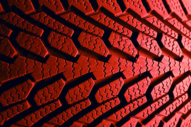 istock tire red tread, tire traces background 2208822089