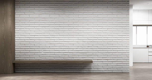 istock Scene Empty room with white wall with wood wall design. 3d rendering 2208827141