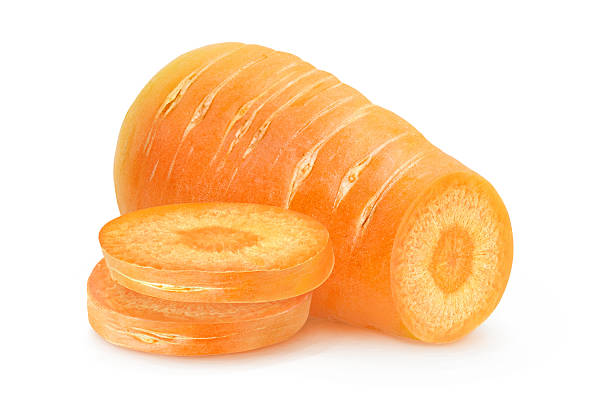 istock Cut raw carrot isolated on white background 2208830411