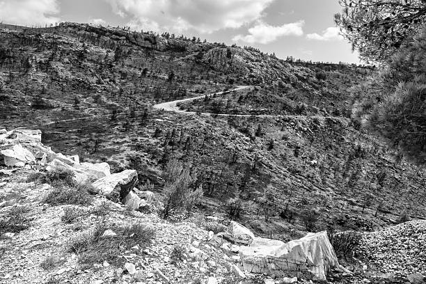 istock Burnt Mountain Landscape in Penteli After Fire 2208836360