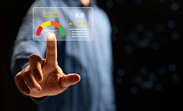 istock User give rating to service experience on online application, Evaluate quality of service leading to reputation ranking of business. Customer review satisfaction feedback survey concepts. 2208837286