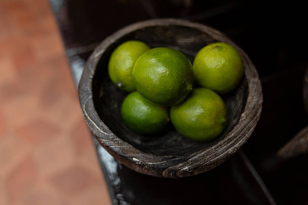 tower of sliced green lemons