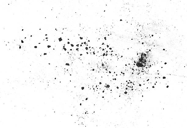 istock Particles of charcoal on a white background, top view. Black coal dust. Black coal powder. 2208840080