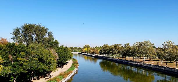 istock Lake in a city park surrounded by trees 2208841677