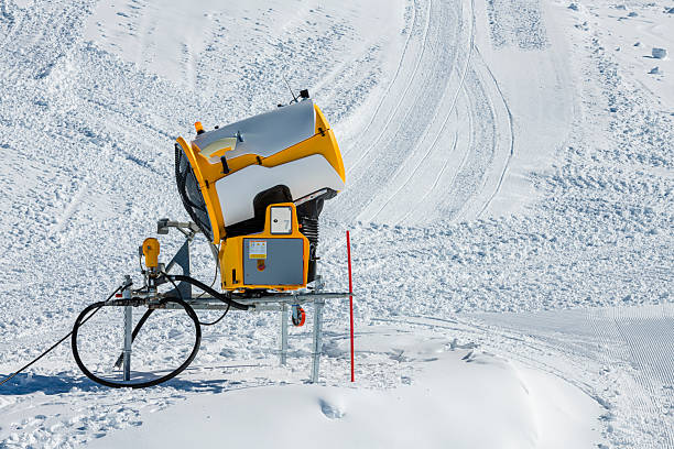ski slope and snow cannon at Hintertux Zillertal in Austria