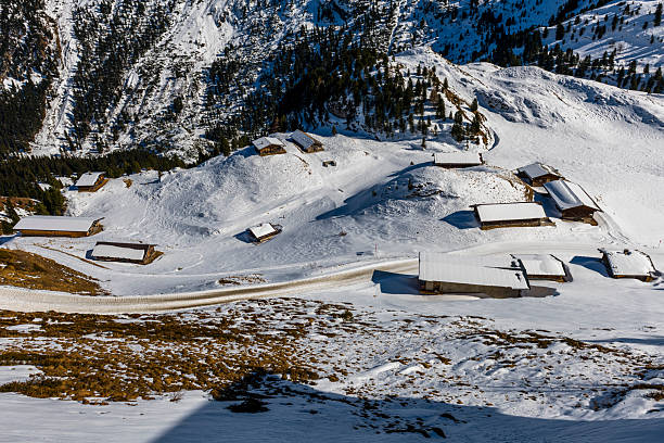 wooden huts in Austria