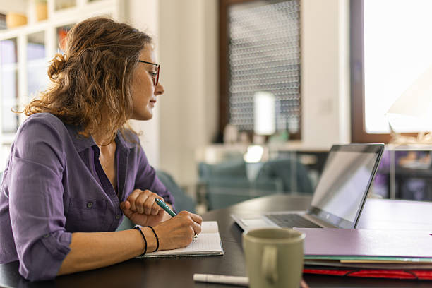 istock Beautiful woman working from home 2208845853