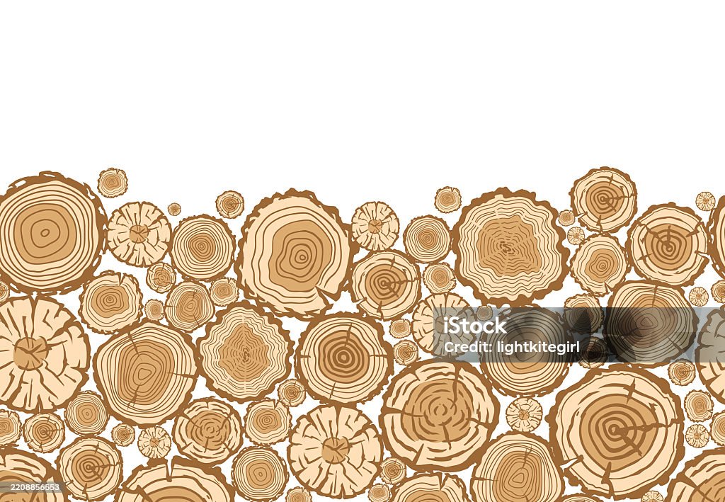 Tree Log Pattern Paper Printable Wood Texture Seamless Horizontal Pattern Log Cut Tree Rings Pattern ...