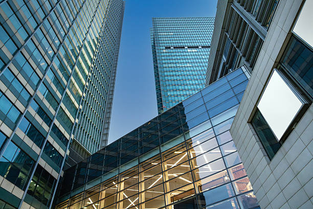 Modern skyline with business skyscrapers.
