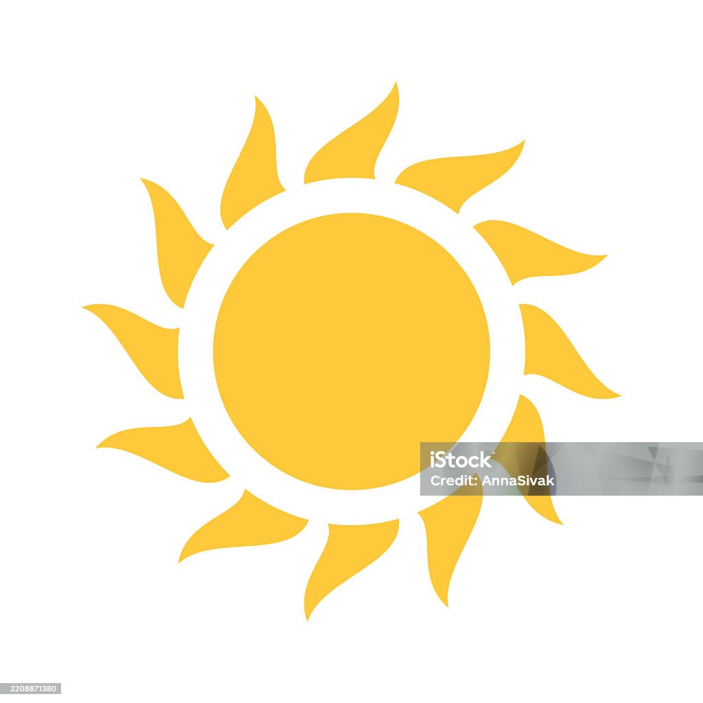 Simple Sun Rays Rellow Yellow Sun Light Rays Design Stock Illustration - Download Image Now ...