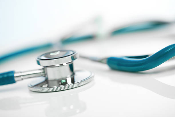 istock Medical concept - stethoscope on a white desk 2208873824