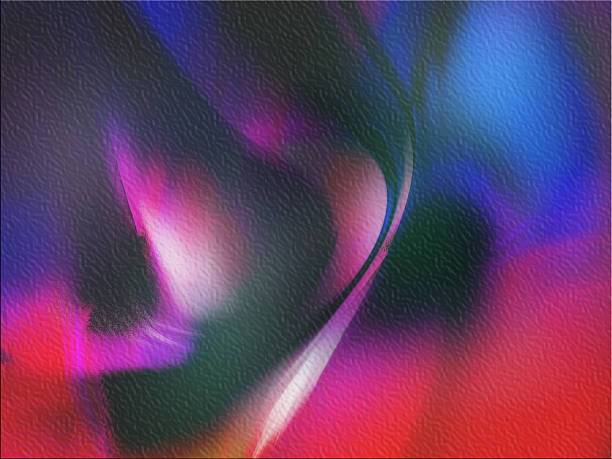 abstract red and blue texture with flowing shapes and grooved surface design