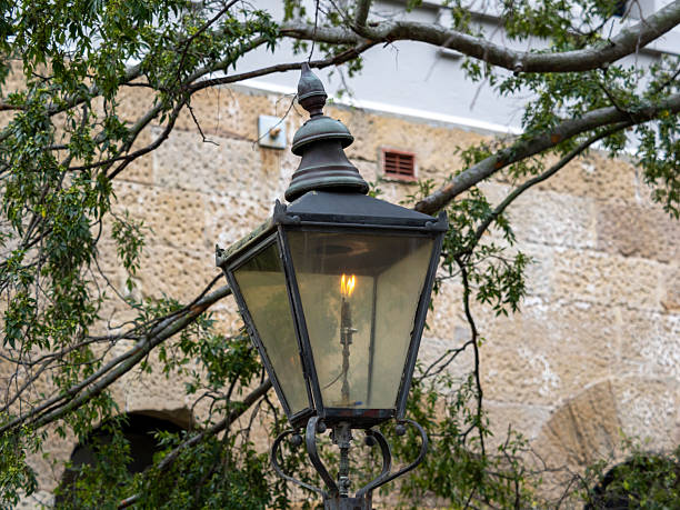 Retro style gas powered street lamp