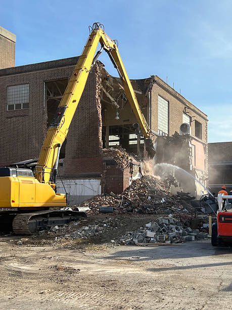 istock Dusty Demolition Scene with Excavator Machine 2208877011