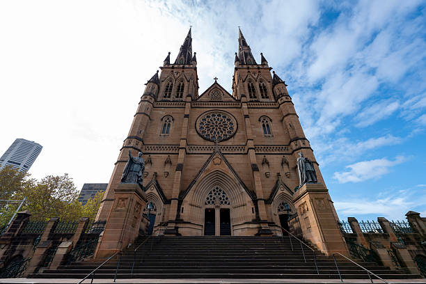 Exterior view of Saint Mary's Cathedral in Sydney, Australia