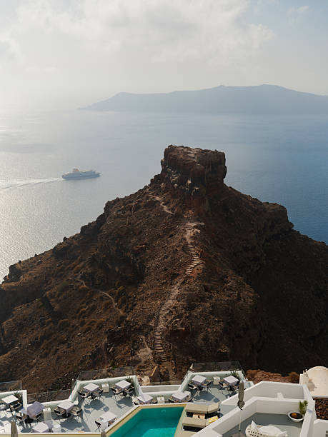 Santorini island cityscape  at sunset, Greece