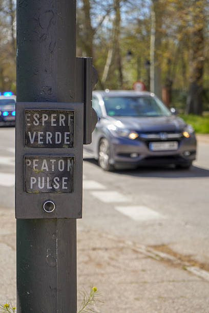 istock Button to be able to cross the pedestrian crossing 2208880644