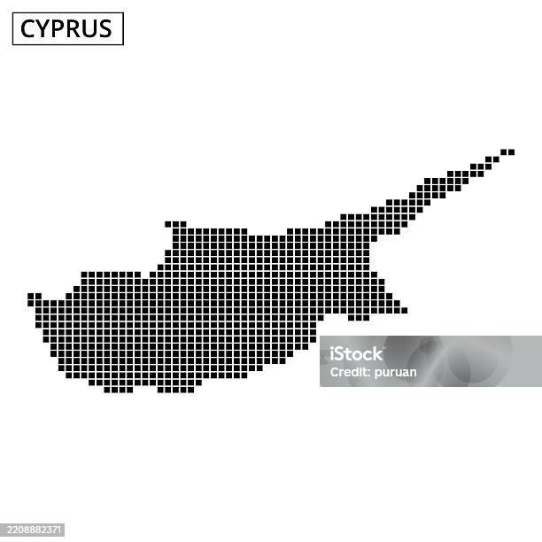 Cyprus Vortex Pattern Cyprus Map Representation With Dotted Pattern On A White Background ...