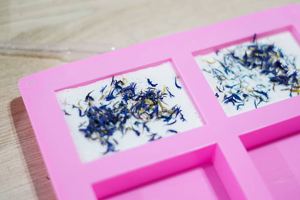 istock Natural handmade soaps in silicone molds. 2208887619