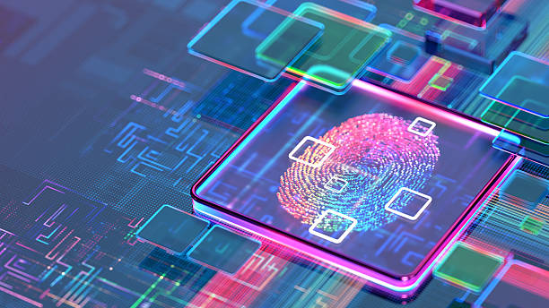 istock Fingerprint sign on digital CPU background. Digital technology . Data Breach Concepts. close up biometrics ui. 2208890016