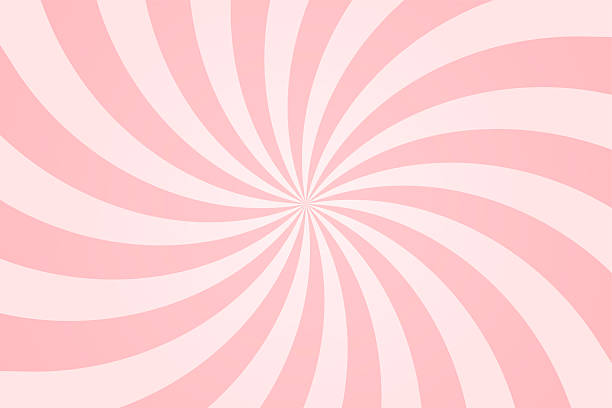 Candy pink spiral background. Strawberry ice cream pattern. Rose pastel pattern with smooth swirling curves. Soft, wavy, spiral design for banners, posters, templates. Abstract vector illustration.