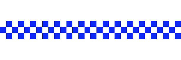 Blue chequered pattern as a seamless repeating banner for police line tape in vector