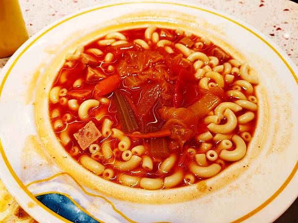 Luncheon Meat Macaroni in Rich Tomato Soup