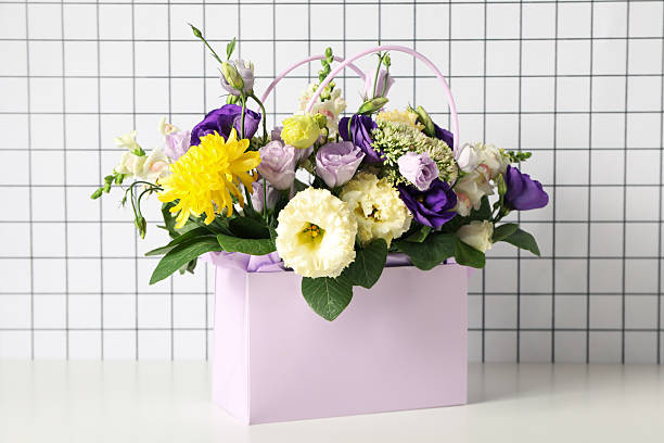 istock A bouquet of fresh flowers on a white background. 2208915975