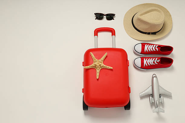istock Travel and vacation, holidays, composition with suitcase 2208916300