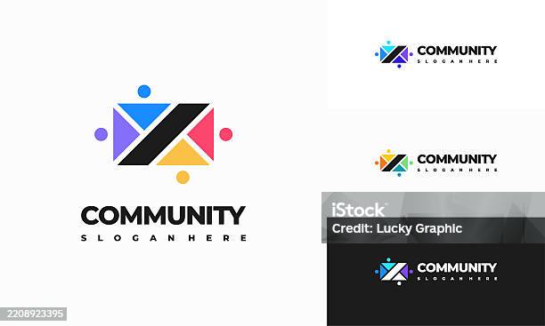 Community Note Symbol Modern People Community Symbol Template Designs Vector Illustration ...