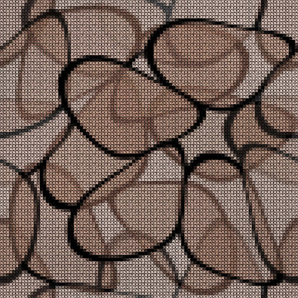 Embroidery. Seamless ornament, various figure shape. Cross-stitch. Collage. For wallpaper, textile print, T-shirts, linens and wrapping.